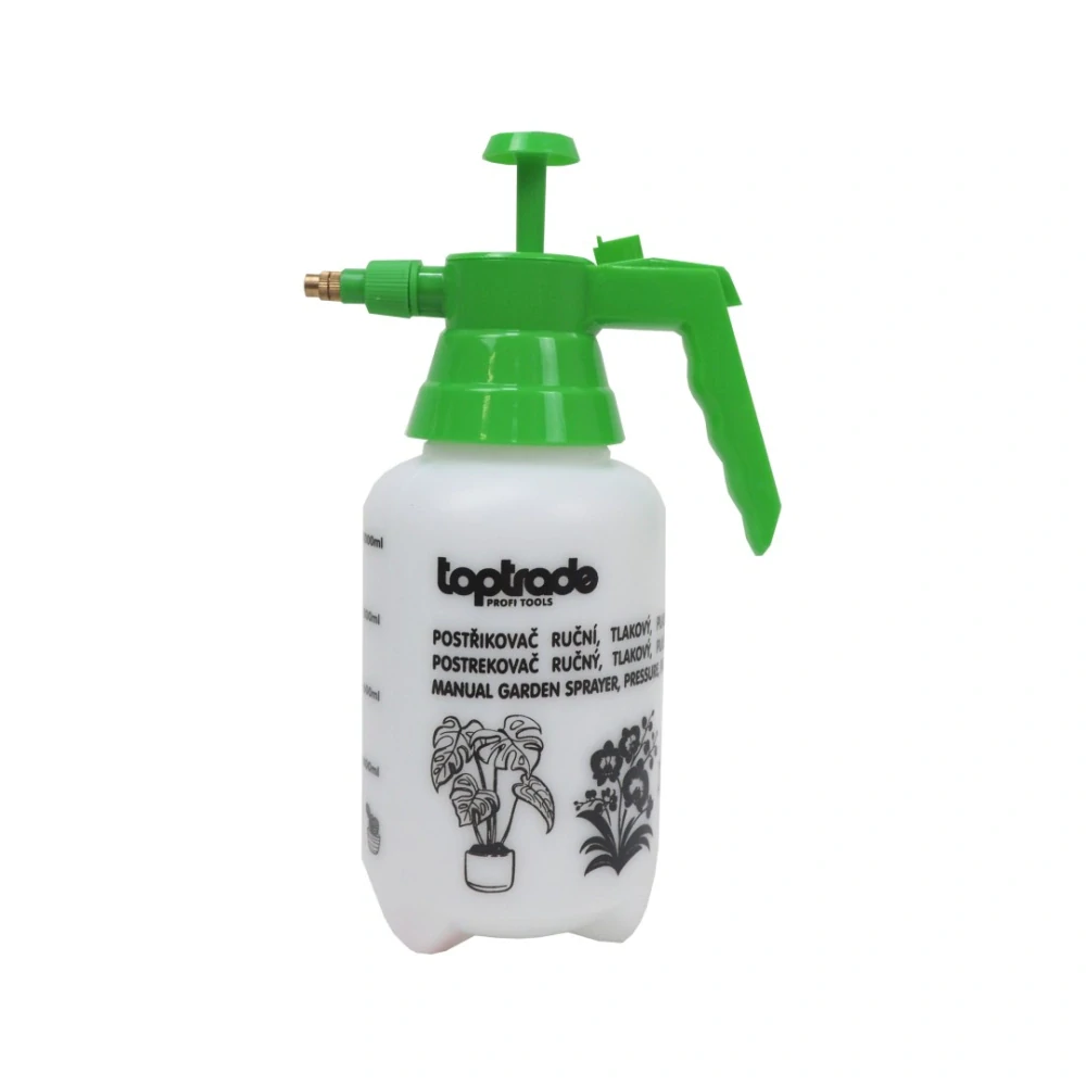 TOPTRADE postřikovač plastový, ruční, tlakový, 1,0 l