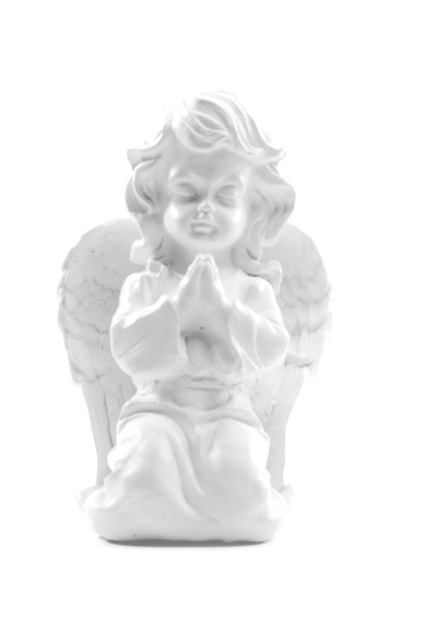 Andělíček - sádrová figurka v.15cm bílá