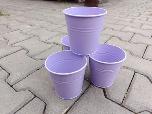 Obal na květináč plech fialový 11cm kulatý