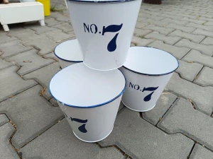 Obal na květináč plech No.7m bílý 15cm