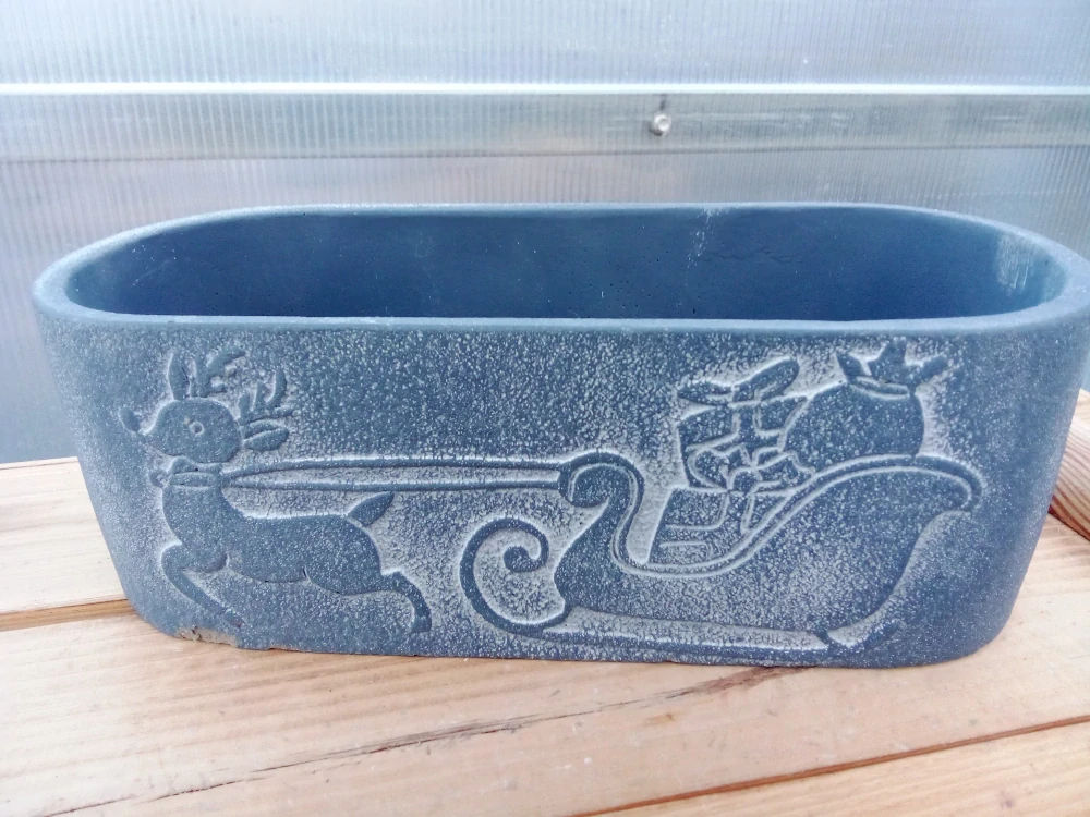 Keramický květináč s vánočním motivem modrý 26cm