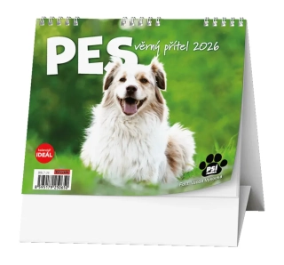 Stolní kalendář 2026 IDEÁL - Pes - věrný přítel /s psími jmény/