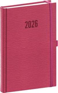 NOTIQUE Denní diář Rivoli 2026, růžový, 15 x 21 cm