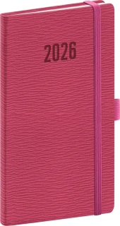 NOTIQUE Kapesní diář Rivoli 2026, růžový, 9 x 15,5 cm