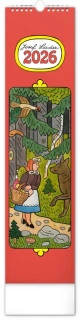 NOTIQUE Nástěnný kalendář Josef Lada 2026, 12 x 48 cm