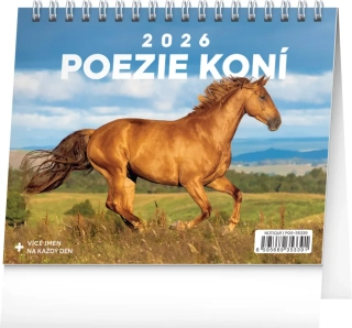 NOTIQUE Stolní kalendář Poezie koní 2026, 16,5 x 13 cm