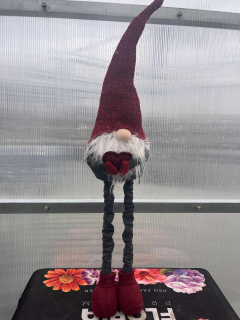 Vánoční skřítek 95cm červený se srdíčkem
