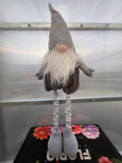 Vánoční skřítek 115cm šedý