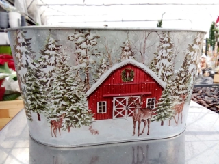 Plechový truhlík s vánočním motivem 11x20x11cm