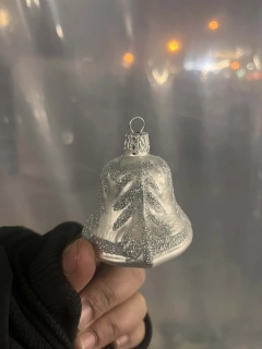 Vánoční baňka skleněná - Zvoneček 5cm