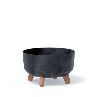 Květináč Gracia Low Beton Effect 23.5cm antracit