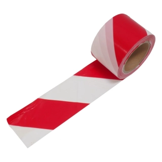 páska výstražná, nelepící, červeno – bílá, 75 mm x 200 m