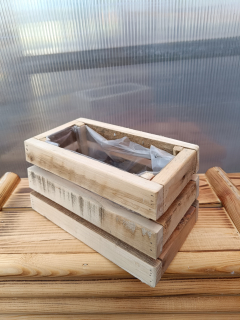 Dřevěný dekorační truhlík - obdelník 14x24cm