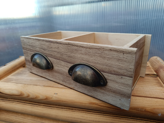 Dřevěný dekorační truhlík - dvojšuplík přírodní 28x14cm