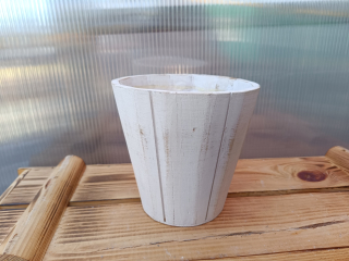 Dřevěná dekorační miska bílá 14cm