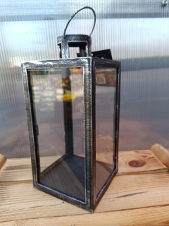 Lucerna plast/sklo prázdná - broušená 28cm