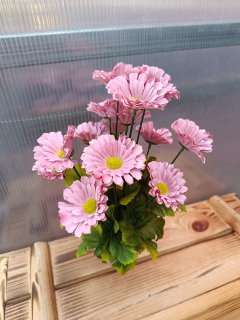 Plastová kytice- gerbera- růžová 40cm