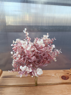 Plastová květina - Eukalyptus - růžová 30cm