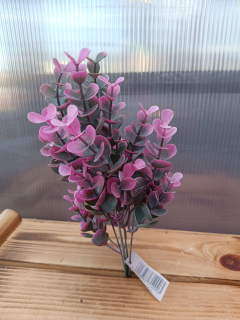 Plastová květina - Eukalyptus - růžovo-zelená 33cm