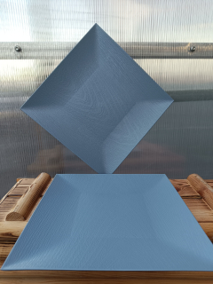 Dekorační talíř čtverec modrý - plast 30cm