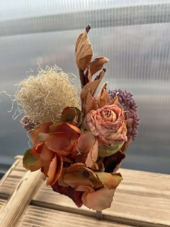 Umělá podzimní kytice s hortenzií 36cm mix