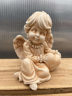 Andělíček - sádrová figurka v.13cm béžová