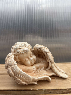 Andělíček - sádrová figurka v.8cm krémová