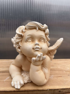 Andělíček - sádrová figurka v.11cm krémová