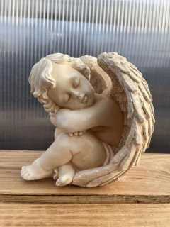 Andělíček - sádrová figurka v.12cm krémová
