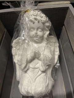 Andělíček - sádrová figurka v.16cm bílá
