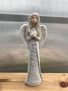 Andělíček - sádrová figurka v.30cm bílá