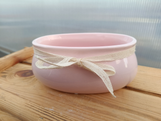 Květináč keramický - růžový- 18cm