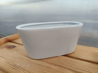 Květináč keramický - bílý 21cm