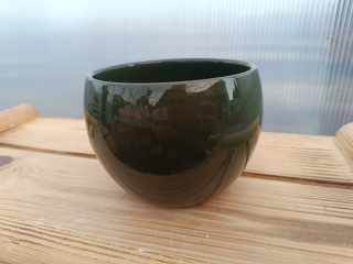 Květináč keramický - zelený 11cm