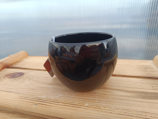 Květináč keramický - černý 11cm