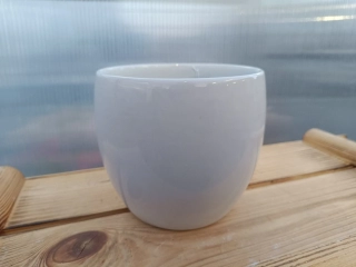 Květináč keramický - bílý 15cm