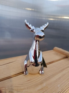 Keramická figurka - sob stojící stříbrný - 14cm