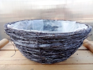 Proutěný košík šedý 32x12cm