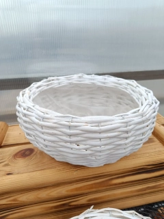 Proutěná mísa bílá 30x12cm