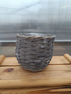 Proutěný košík šedý 18x16cm
