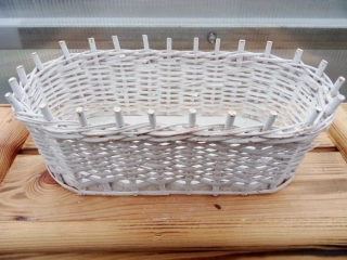 Proutěný košík bílý 30x15x11cm