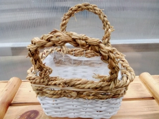Proutěný košík - taška bílý 20x14x13cm