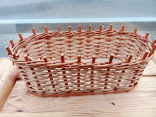 Proutěný truhlík -oval- přírodní  11x27cm