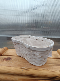 Proutěný truhlík - bílý 26x14x11cm