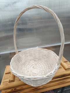Proutěný košík - bílý 36x43cm