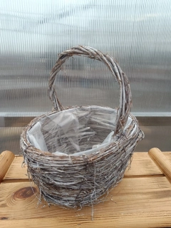 Proutěný košík - bílý 26x21x27cm
