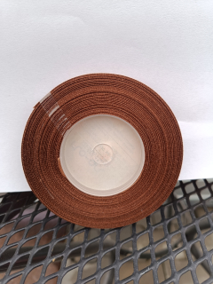 Dekorační stuha saténová - hnědá 6,5mm x 35m