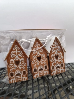 Vánoční dekorace - k zavěšení - Domeček - 7.5cm 