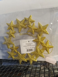 Vánoční dekorace - k zavěšení - Hvězdový věnec  12cm