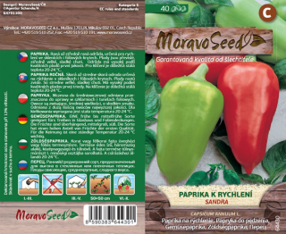 Paprika k rychlení Sandra - osivo